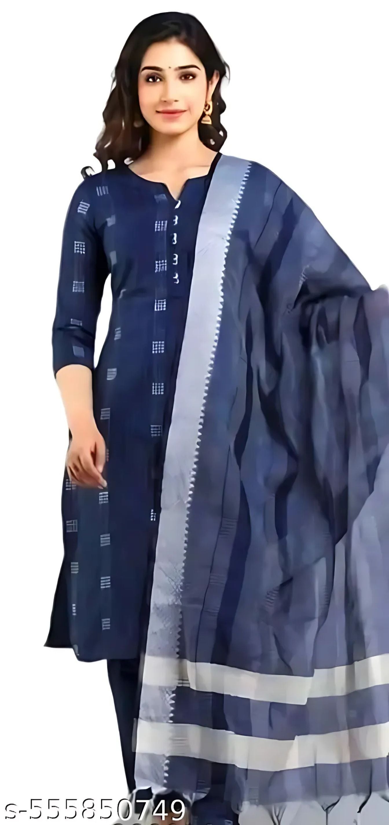 ✨ Elegant Indigo Handloom Cotton Suit Set ✨